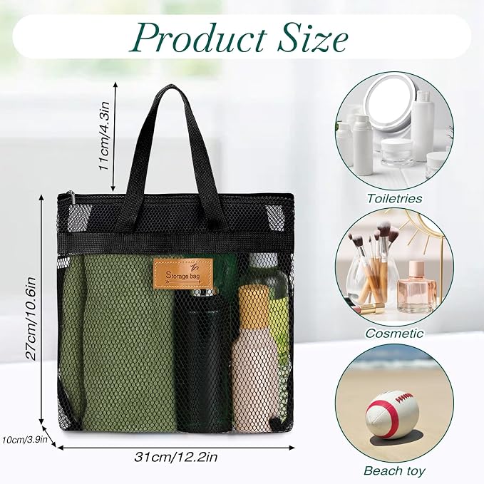 KALIONE Mesh Shower Caddy Bag, Portable Gym Shower Bag, Quick Dry Hanging - Image 2