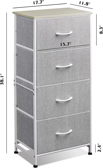 WLIVE 4 Drawers Dresser for Bedroom, Light Grey Fabric Clothes Storage - Image 3
