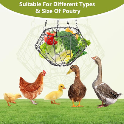 Hanging Chicken Feeder 6.5in, Foldable Poultry Treat Dispenser Ball | Chicken - Image 6