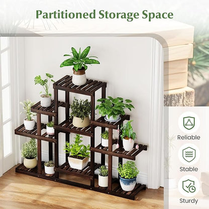 Giantex Plant Stand Indoor & Outdoor, 6 Tier Wood Flower Pot Stand - Image 7