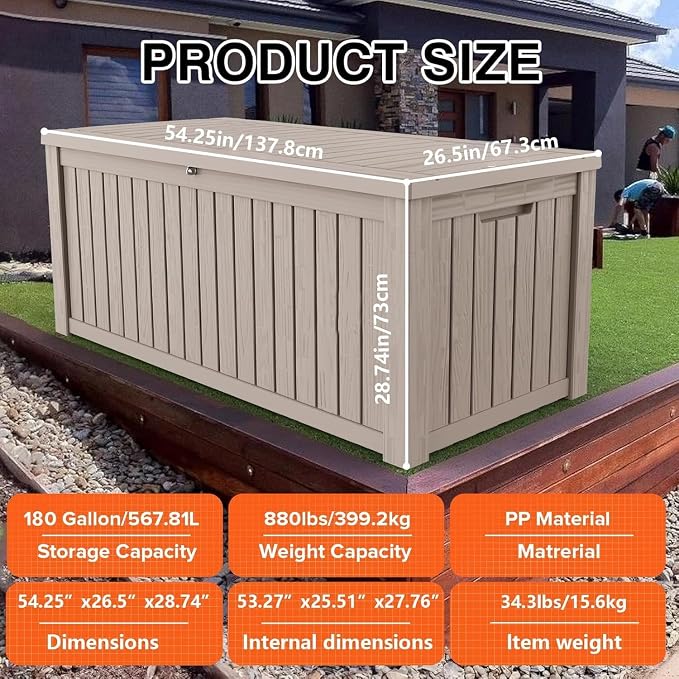 180 Gallon Outdoor Storage Deck Box - Image 6
