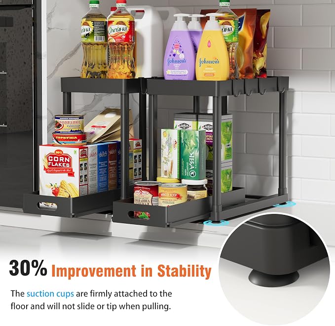 2 Pack Pull-Out Storage Organizers, Under Sink Organizer and Storage - Image 3