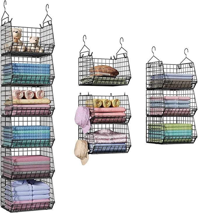 6 Tier Closet Hanging Organizer, Clothes Hanging Shelves by X-cosrack