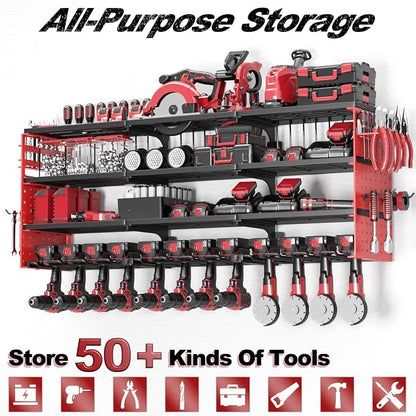 Power Tool Organizer Wall Mount, Cordless Drill Hanger Storage Rack 8 Drill - Image 6