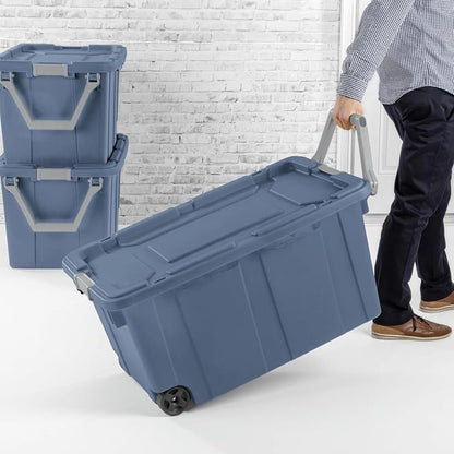 40 Gallon Heavy-Duty Rolling Storage Bins 2-Pack, Leakproof Lid & Latches - Image 7
