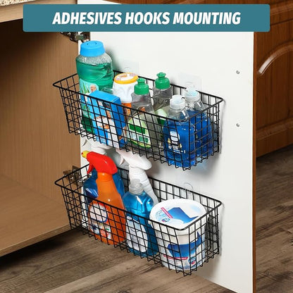 4 Set Hanging Wall Mount Storage Baskets - Image 9