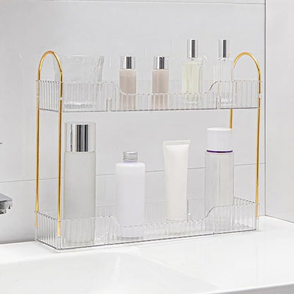 YCIA&DONE 2 Tiers Narrow Vanity Makeup Organizer, Bathroom Organizer Countertop by YCIADONE