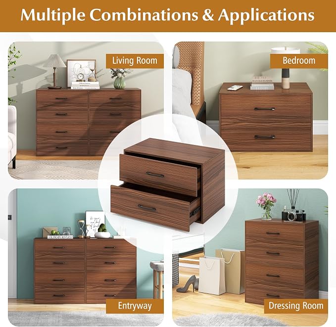 Giantex Stackable 2-Drawer Dressers - Image 8