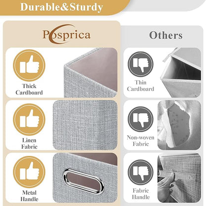 Posprica Closet Organizers and Storage, 4 Pack Large Linen Storage Bins - Image 2