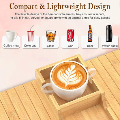 Bamboo Couch Cup Holder for Phone, Remote - Image 5
