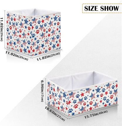 Flag Dog Paw Stars Pattern Closet Organizers Storage Cubes Storage Bins Shelf - Image 3