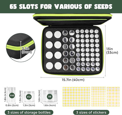 ProCase 65 Slots Seed Storage Organizer Sorter Box, Sturdy Seed Bank Saving Kit - Image 2