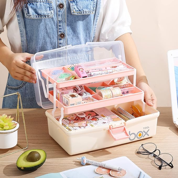 12'' Three-Layer Clear Plastic Storage Box/Tool Box - Image 4