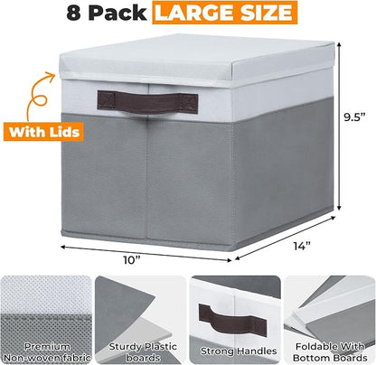 Criusia 8 Pack Closet Storage Bins - Image 2
