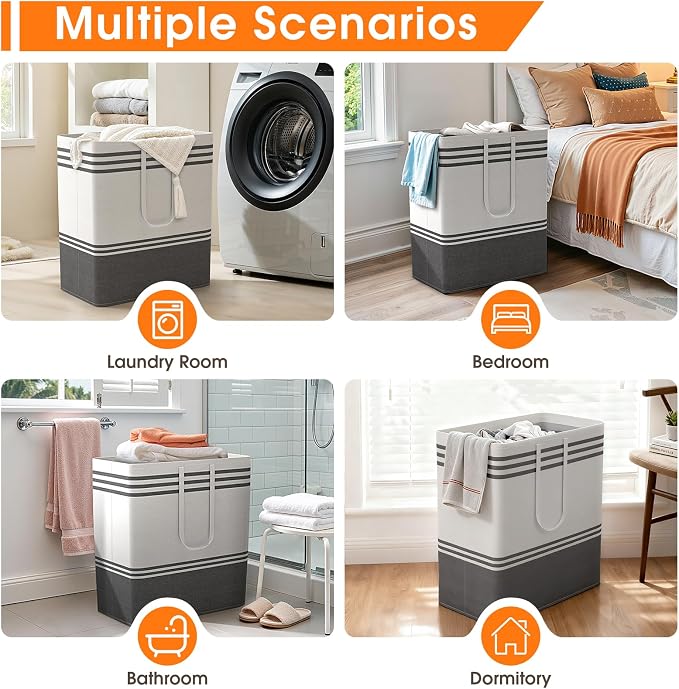 3 Pack Large Laundry Baskets, Laundry Hampers, Freestanding Waterproof - Image 7