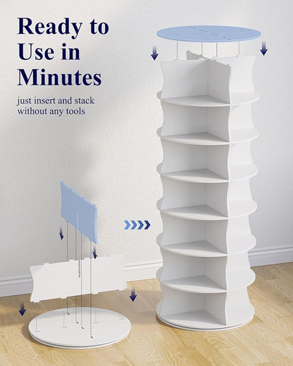 Kitsure Shoe Rack for Ehtryway, 7-Tier Rotating Shoe Rack Tower, 360° Revolving - Image 9