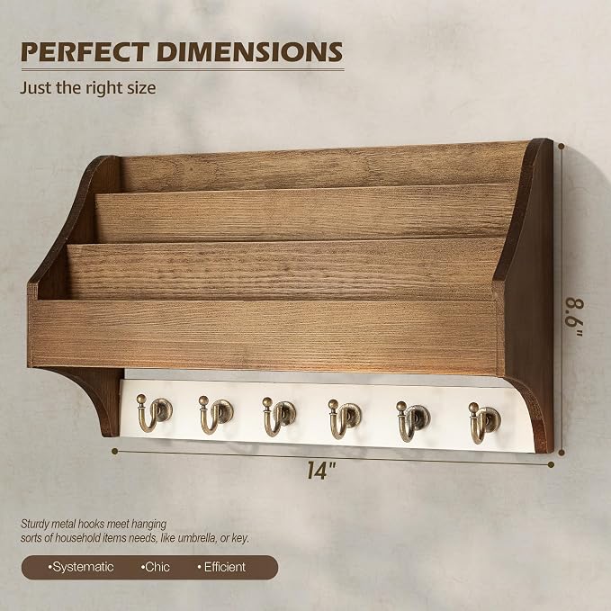 Rebee Vision Pine Wood Key Holder Wall Mount - Image 2
