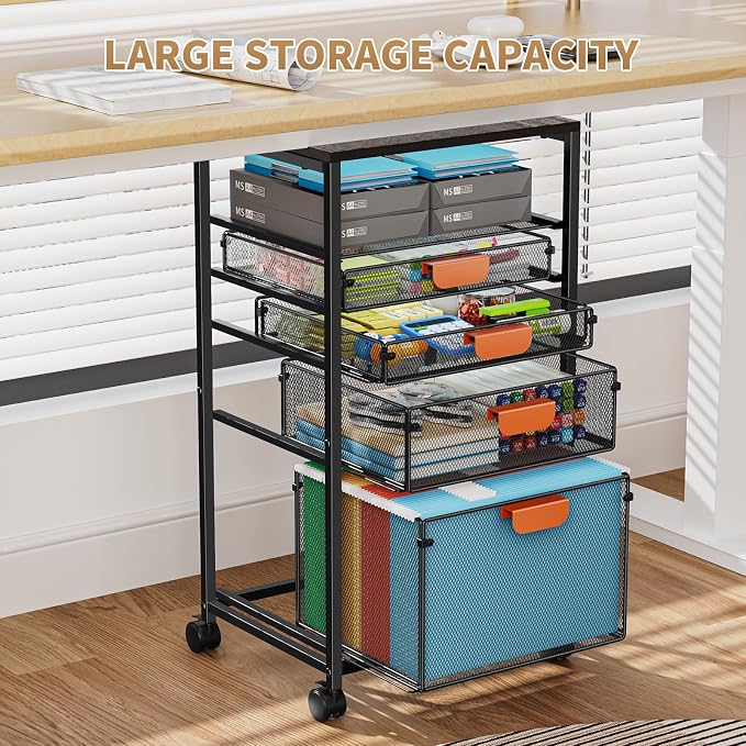 Marbrasse Rolling File Cart - Image 4