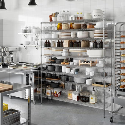 18" Deep x 72" Wide x 86" Height Wire Shelving Kit | 10-Tier | NSF Commercial - Image 7