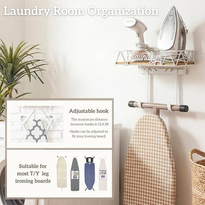 PERFNIQUE Ironing Board Holder, Iron Board Wall Mount, Ironing Board Hanger - Image 4