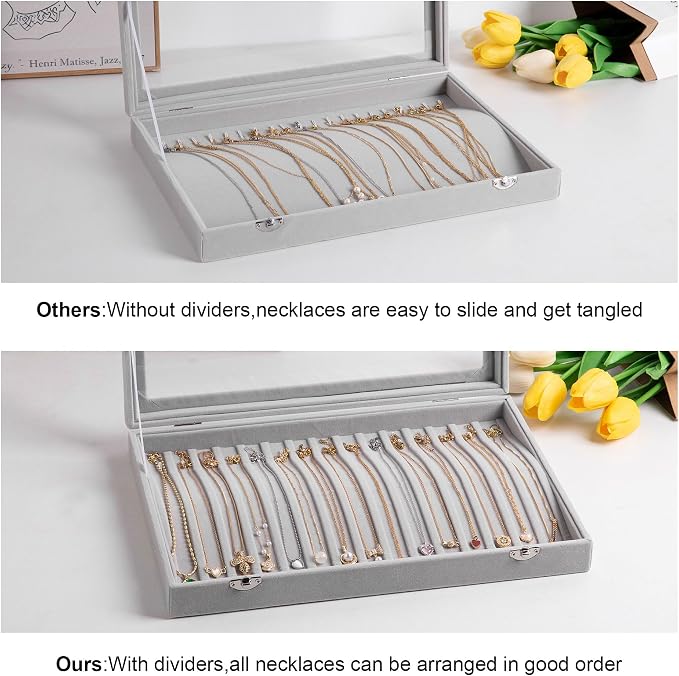 Frebeauty 15 Hooks Necklace Tray, Neckalce Organizer - Image 5