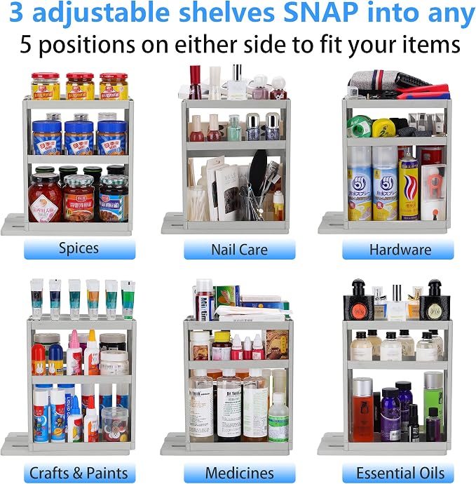Dutiplus Medicine Organizer 2 Three-Decker Shelves Cabinet Storage Rack - Image 8