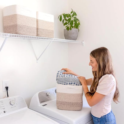 NaturalCozy Storage Cubes 11 Inch Cotton Rope Woven Baskets - Image 9