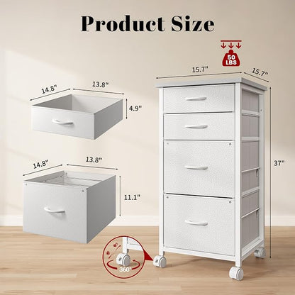 4 Drawers Mobile File Cabinet Vertical Filing Cabinet - Image 3