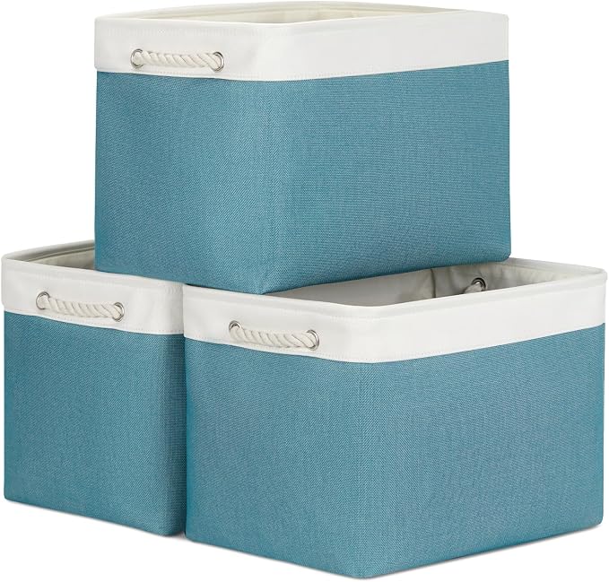 Bidtakay Large Storage Baskets for Shelves 3 Pack 16x11.8x11.8 Inch Storage by BidtakayBaskets