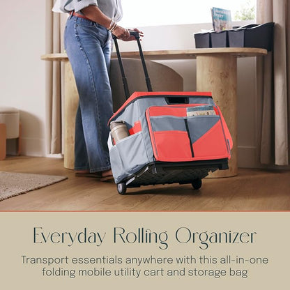 Mobile Utility Cart with Storage Organizer Bag, Rolling Cart - Image 3