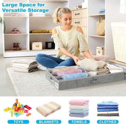 Under Bed Storage Container Bins 4 Pack, 5 Inch Thin Low Profile Underbed - Image 4