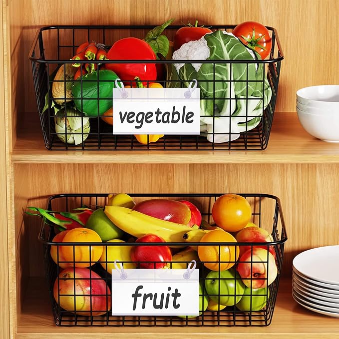 ELEMGULY Basket Label Holders, Wire Shelf Label Holder Wire Rack Display Holder - Image 5