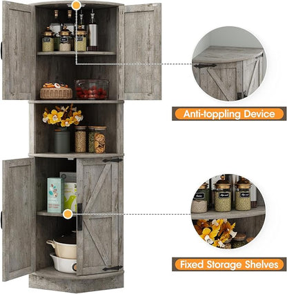 Vabches 64.8" Tall Farmhouse Corner Cabinet - Image 3