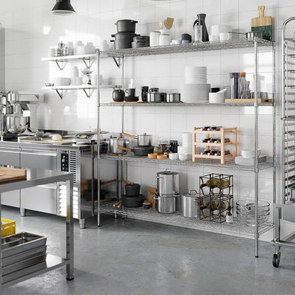 18" Deep x 72" Wide x 74" Height Wire Shelving Kit | 4-Tier | NSF Commercial - Image 6