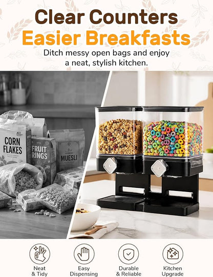 Dual Cereal Dispenser, 7.4L Large Cereal Storage Container - Image 2