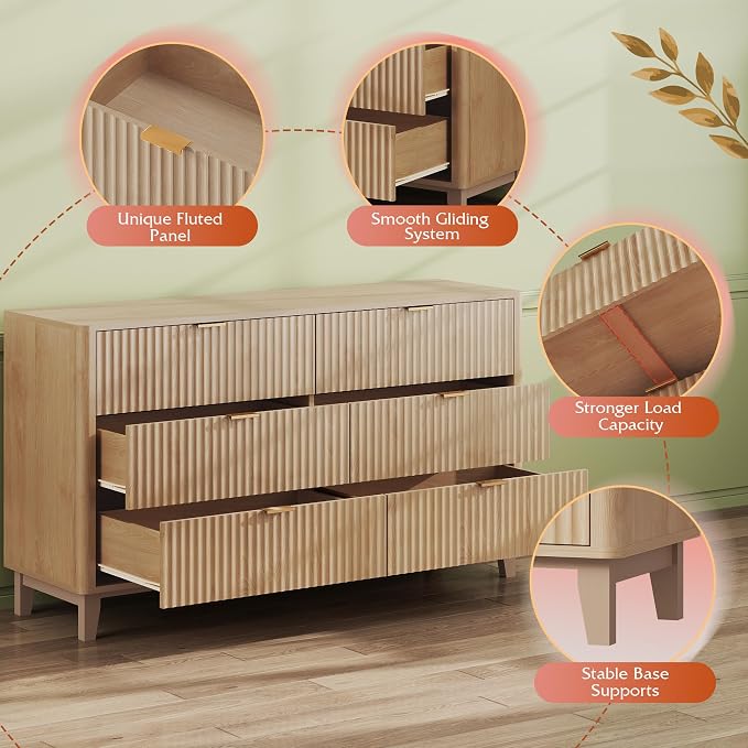WLIVE Fluted Dresser for Bedroom - Image 5