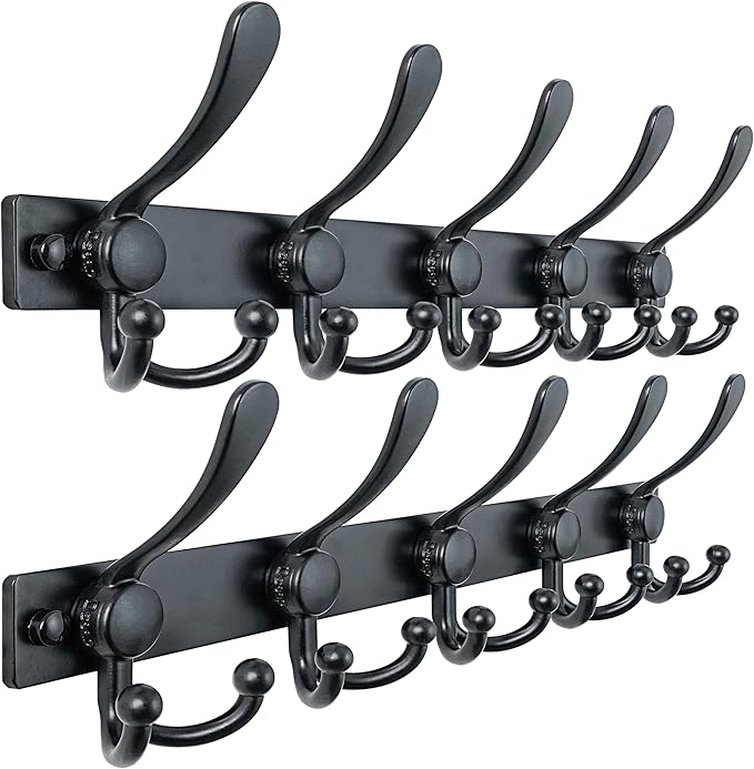 Dseap Coat Rack Wall Mount 2.0 Pro: Heavy Duty 300% Thicker, Stainless Steel by Dseap