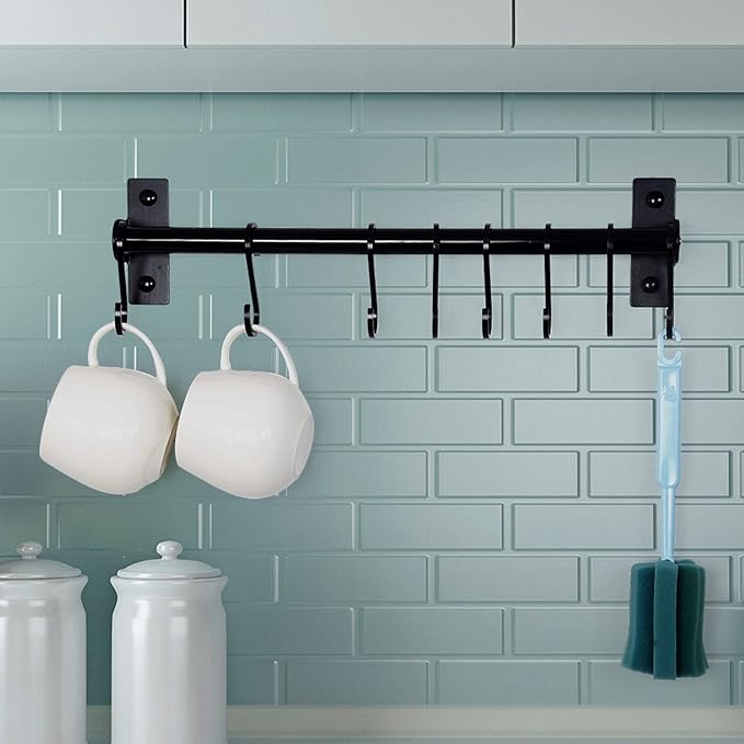 Dseap Kitchen Utensil Holder Hanger, Pot and Pan Rack Wall Mounted, Kitchen Rail - Image 4