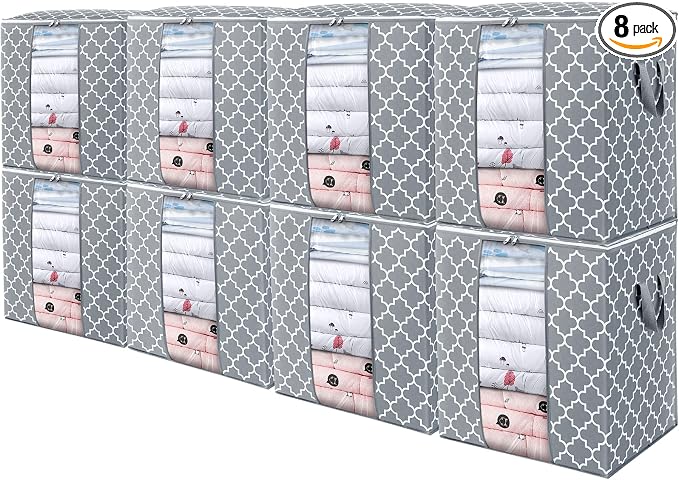 WISELIFE Storage Bags 8 Pack/100L Large Blanket Clothes Organization and by WiseLife