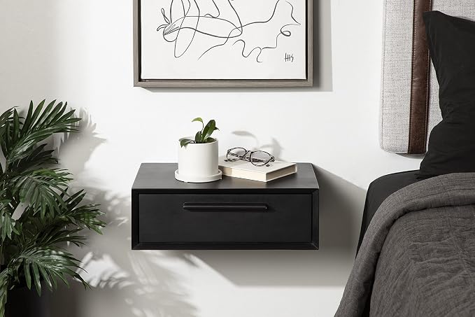 Kate and Laurel McCutcheon Floating Wood Storage Shelf, Decorative Transitional - Image 2
