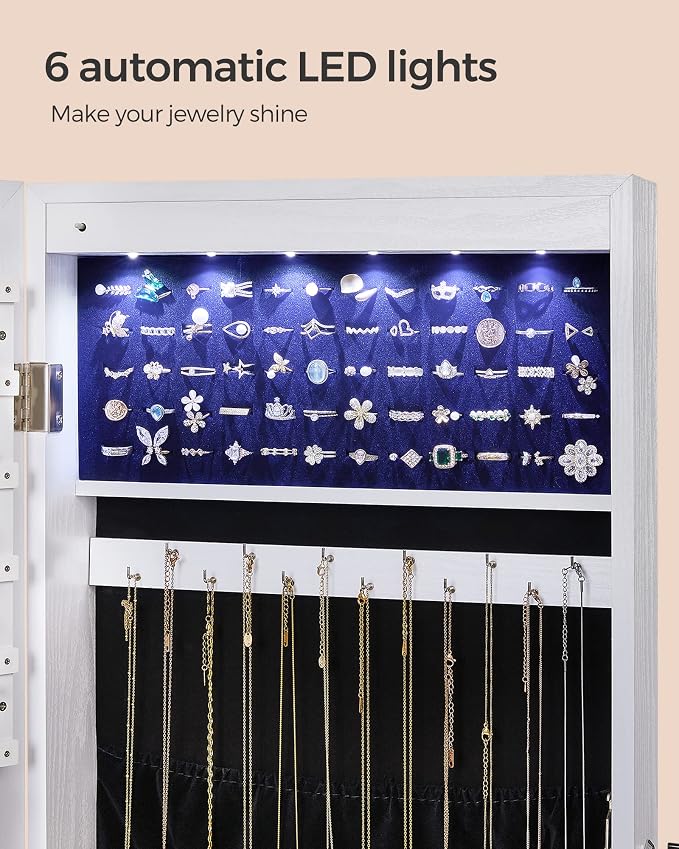 SONGMICS Hanging Jewelry Cabinet, Wall-Mounted Cabinet - Image 5