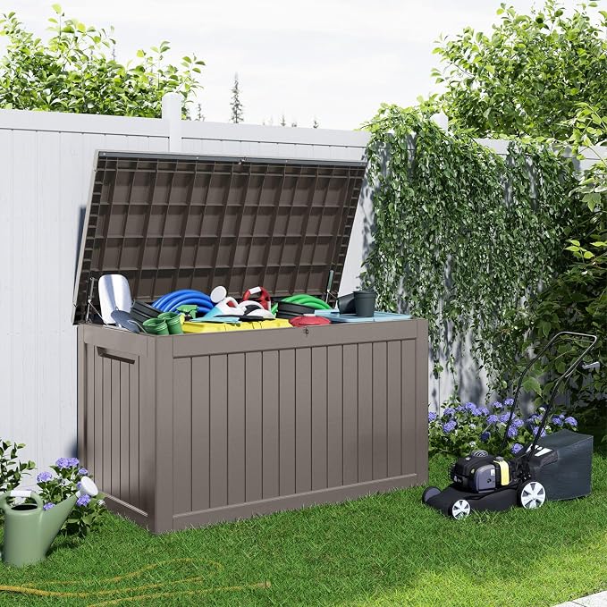 EasyUp 280 Gallon Outdoor Storage Box Waterproof, UV Resistant Resin Deck Box - Image 7
