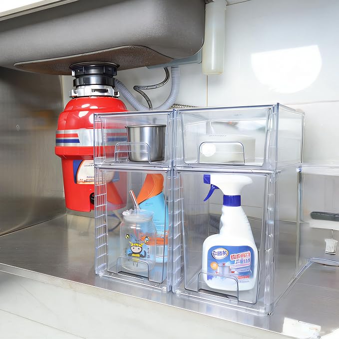 Small Stackable Clear Acrylic Storage Drawers - Image 2