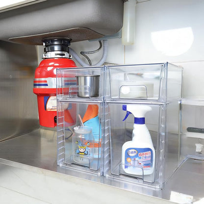 Medium Clear Stackable Storage Drawers, High-strength Acrylic Organizer Bins - Image 8