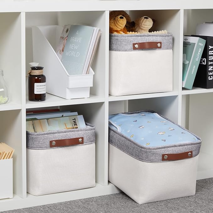 HNZIGE Large Storage Baskets for Shelves Fabric Storage Toy Baskets - Image 3