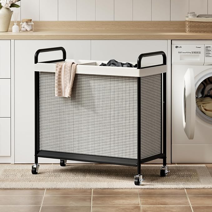 WOWLIVE Laundry Hamper 3 Section, 120L Rolling Laundry Basket - Image 8