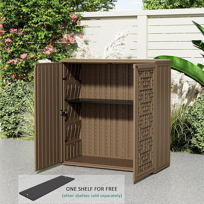 Outdoor Storage Cabinet Waterproof, Resin 62 Gallon Storage Box - Image 4