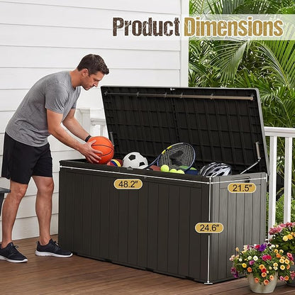110 Gallon Deck Box Outdoor Indoor Waterproof Storage Box - Image 7