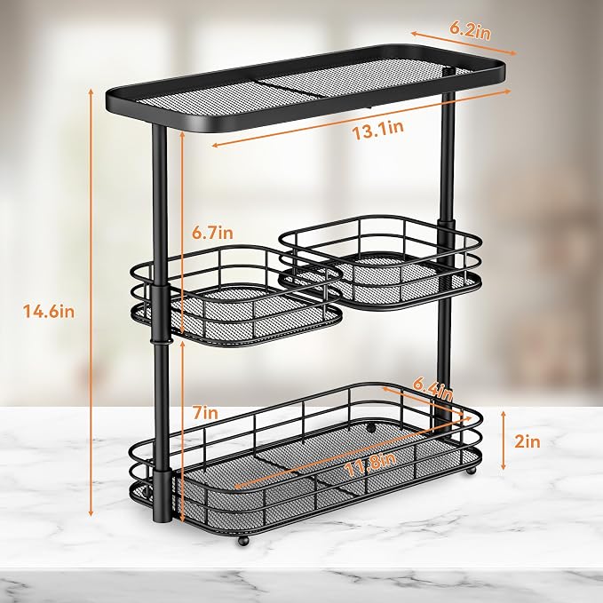 VITVITI 3 Tier Bathroom Organizer Countertop, Metal Wire Bathroom Counter - Image 5
