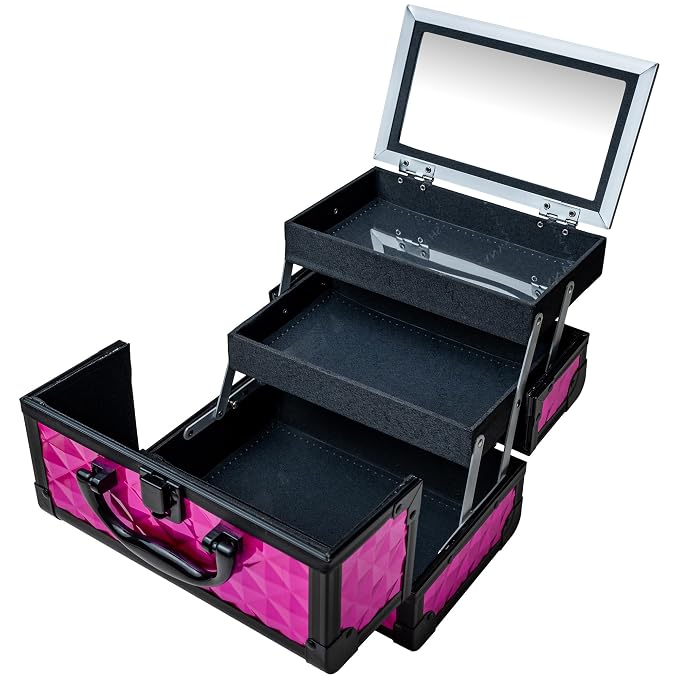 SHANY Chic Makeup Train Case Cosmetic Box Portable Makeup Case Cosmetics Beauty - Image 3